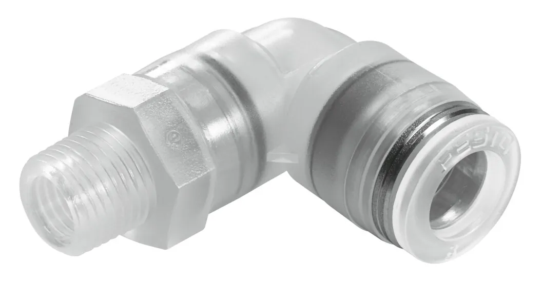 Угловой штуцер с цанговым зажимом и резьбой Festo NPQP-L-R18-Q8-FD-P10