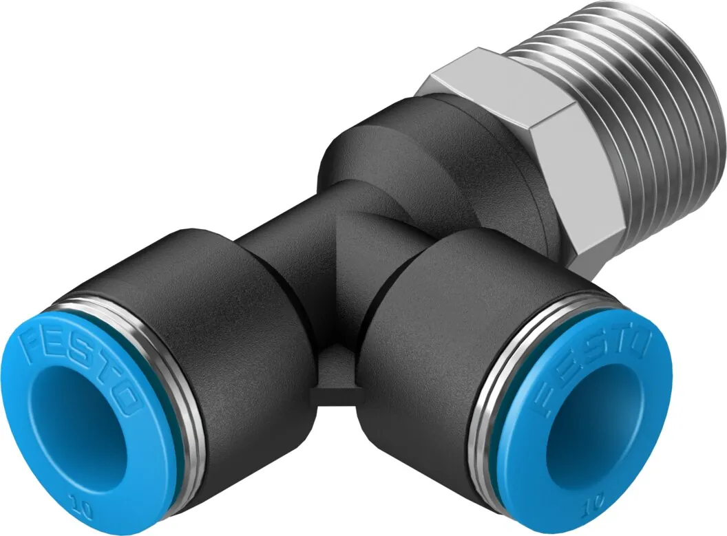Тройник с цанговым зажимом и резьбой Festo QSTL-3/8-10