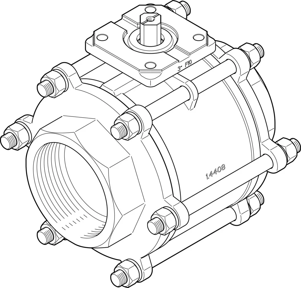 Шаровой кран Festo VZBA-4"-GG-63-T-22-F10-V4V4T