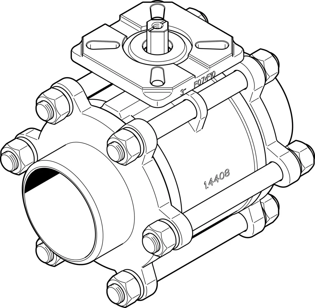 Шаровой кран Festo VZBA-3"-WW-63-T-22-F0710-V4V4T
