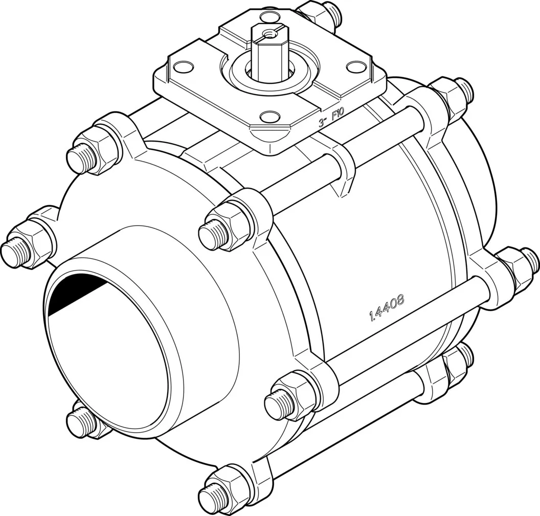Шаровой кран Festo VZBA-4"-WW-63-T-22-F10-V4V4T