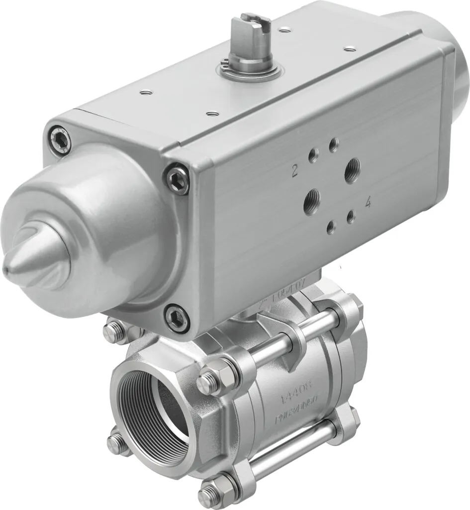 Шаровой кран с приводом Festo VZBA-3/8"-GG-63-T-22-F0304-V4V4T-PS15-R-