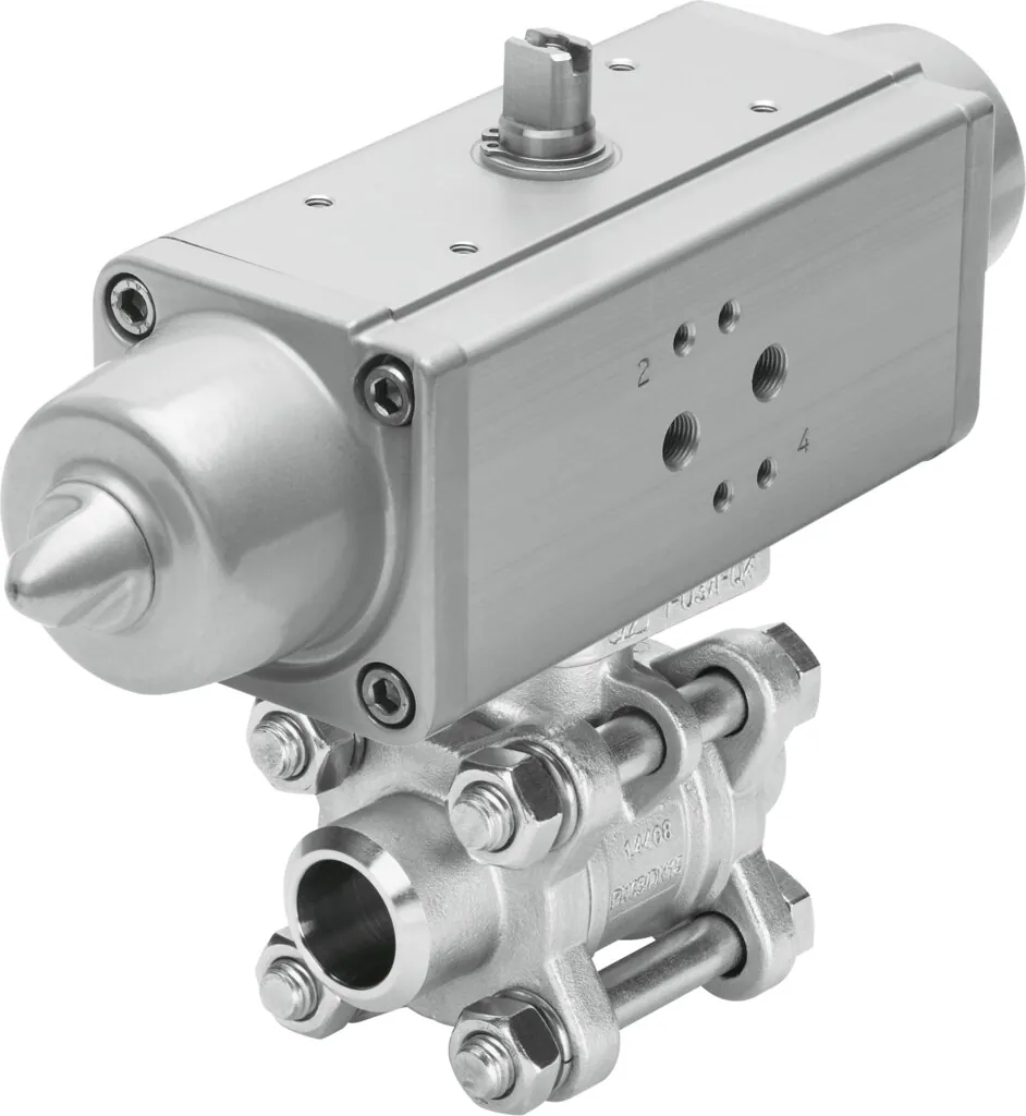 Шаровой кран с приводом Festo VZBA-3/8"-WW-63-T-22-F0304-V4V4T-PS15-R-