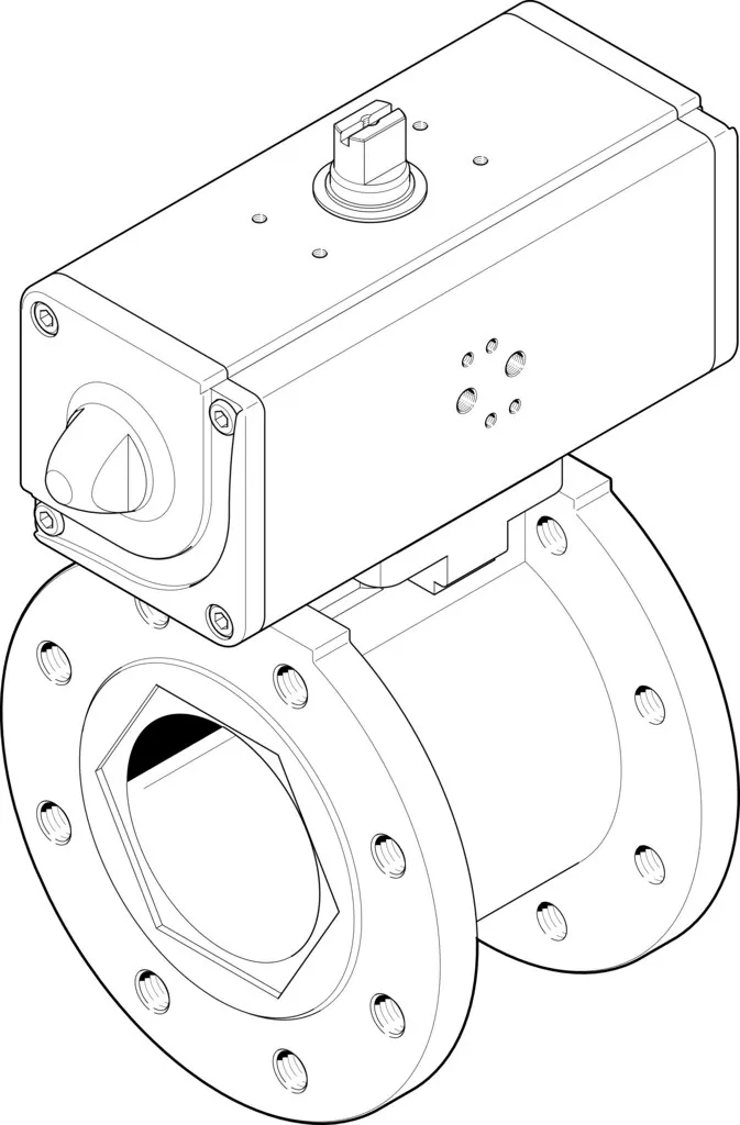 Шаровой кран с приводом Festo VZBC-80-FF-16-22-F07-V4V4T-PP180-R-90-C