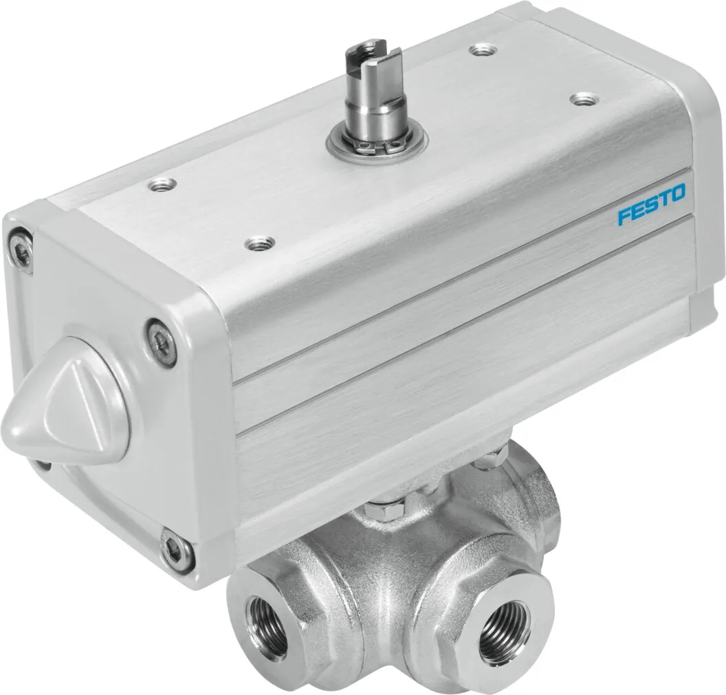 Шаровой кран с приводом Festo VZBA-3/4"-GGG-63-32L-F0405-V4V4T-PP30-R-