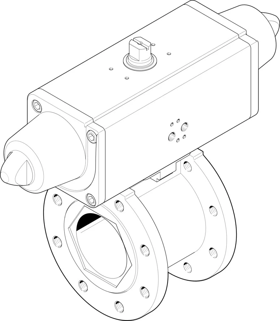 Шаровой кран с приводом Festo VZBC-80-FF-16-22-F07-V4V4T-PS180-R-90-4-