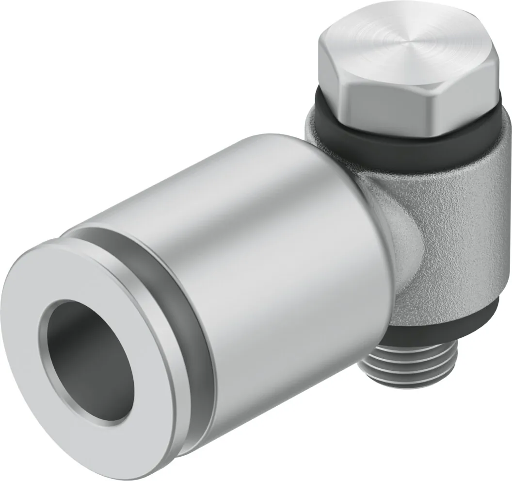 Угловой штуцер с цанговым зажимом и резьбой Festo NPQM-LH-G38-Q10-P10