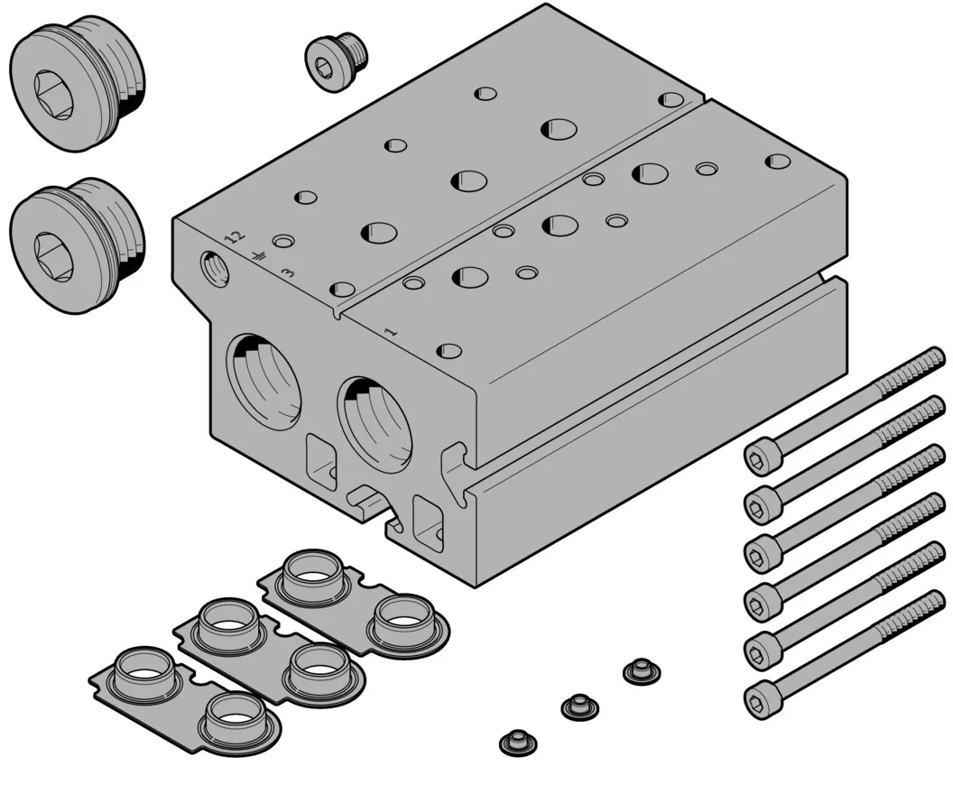 Плита для блочного монтажа Festo VABM-B10-30E-G34-3-P3