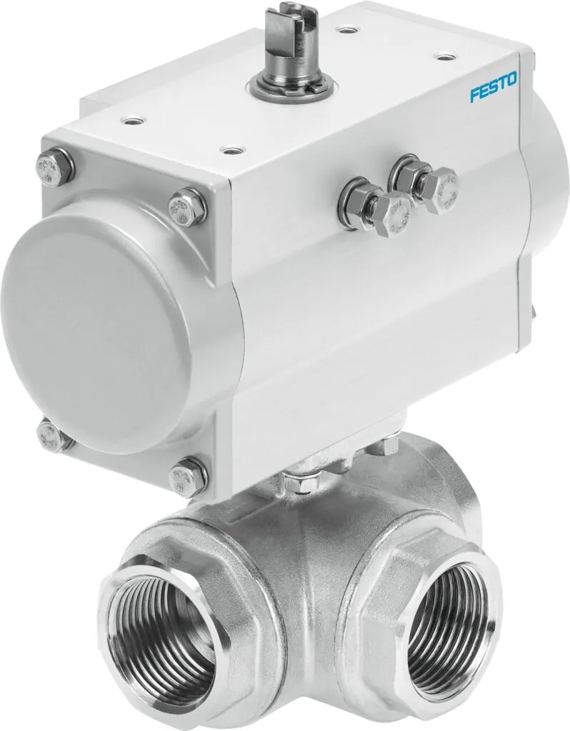 Шаровой кран с приводом Festo VZBM-A-1/4"-RP-25-F-3L-B2-PB20